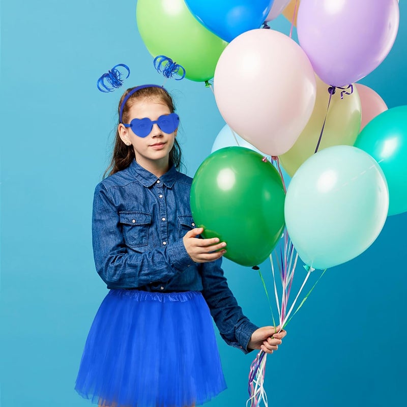 Lainlight Store Tutu for Girls, 3 Layered Tulle Tutu Skirts Set with Heart Glasses,Ponytail Headband Cosplay Party Supplies - Image 5